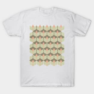 Geometric Pattern Green Orange Brown T-Shirt